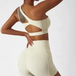 Women's Light Support Sports Bra Running Bra Open Back Bra Top Padded Fitness Leisure Sports Running Breathable Lightweight Soft Black Royal Blue Brown Solid Colored