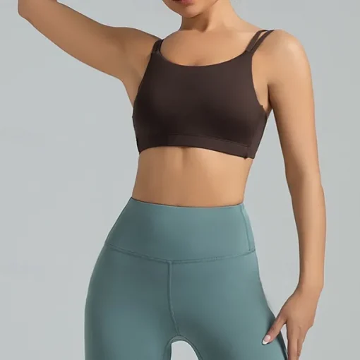 Women's Light Support Sports Bra Running Bra Patchwork Open Back Bra Top Padded Fitness Leisure Sports Running Breathable Lightweight Soft Spandex Black Light Green Purple Solid Colored