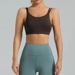 Women's Light Support Sports Bra Running Bra Patchwork Open Back Bra Top Padded Fitness Leisure Sports Running Breathable Lightweight Soft Spandex Black Light Green Purple Solid Colored