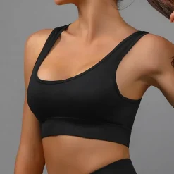 Women's Light Support Sports Bra Running Bra Open Back Removable Pad Bra Top Padded Fitness Leisure Sports Running Breathable Lightweight Soft Black Red Royal Blue Solid Colored