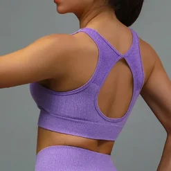 Women's Light Support Sports Bra Running Bra Open Back Removable Pad Bra Top Padded Fitness Leisure Sports Running Breathable Lightweight Soft Black Red Royal Blue Solid Colored