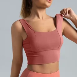 Women's Light Support Sports Bra Running Bra Open Back Wirefree Bra Top Padded Fitness Leisure Sports Running Breathable Lightweight Soft Spandex Dark Pink Pink+Red Rust Red Solid Colored