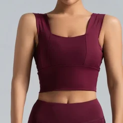 Women's Light Support Sports Bra Running Bra Open Back Wirefree Bra Top Padded Fitness Leisure Sports Running Breathable Lightweight Soft Spandex Dark Pink Pink+Red Rust Red Solid Colored