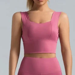 Women's Light Support Sports Bra Running Bra Open Back Wirefree Bra Top Padded Fitness Leisure Sports Running Breathable Lightweight Soft Spandex Dark Pink Pink+Red Rust Red Solid Colored