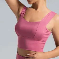 Women's Light Support Sports Bra Running Bra Open Back Wirefree Bra Top Padded Fitness Leisure Sports Running Breathable Lightweight Soft Spandex Dark Pink Pink+Red Rust Red Solid Colored