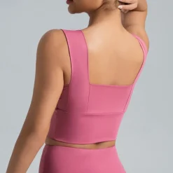 Women's Light Support Sports Bra Running Bra Open Back Wirefree Bra Top Padded Fitness Leisure Sports Running Breathable Lightweight Soft Spandex Dark Pink Pink+Red Rust Red Solid Colored