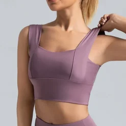 Women's Light Support Sports Bra Running Bra Open Back Wirefree Bra Top Padded Fitness Leisure Sports Running Breathable Lightweight Soft Spandex Dark Pink Pink+Red Rust Red Solid Colored