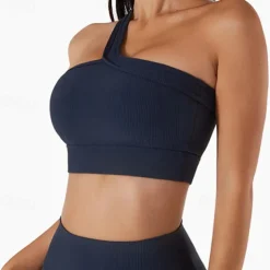 Women's Light Support Sports Bra Running Bra Open Back Wirefree Bra Top Padded Fitness Leisure Sports Running Breathable Lightweight Soft Black White Blue Solid Colored