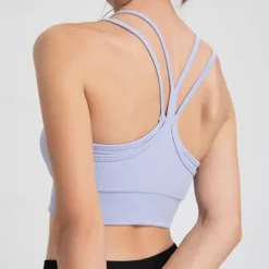 Women's Light Support Sports Bra Running Bra Racerback Bra Top Padded Fitness Leisure Sports Running Breathable Lightweight Soft Black Purple Orange Solid Colored