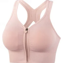 Women's Light Support Sports Bra Running Bra Open Back Removable Pad Bra Top Padded Fitness Leisure Sports Running Breathable Lightweight Soft Black Pink Blue Solid Colored