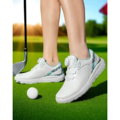 Women's Lightweight Golf Shoes – Modern Sports Trainers with Pink Accents for Daily Golf Practice and Summer Outdoor Activities