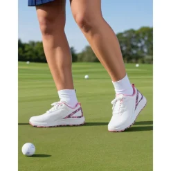 Women's Lightweight Golf Shoes – Modern Sports Trainers with Pink Accents for Daily Golf Practice and Summer Outdoor Activities