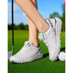 Women's Lightweight Golf Shoes – Modern Sports Trainers with Pink Accents for Daily Golf Practice and Summer Outdoor Activities