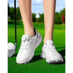 Women's Lightweight Golf Shoes – Modern Sports Trainers with Pink Accents for Daily Golf Practice and Summer Outdoor Activities