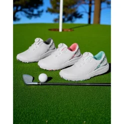 Women's Lightweight Golf Shoes – Modern Sports Trainers with Pink Accents for Daily Golf Practice and Summer Outdoor Activities