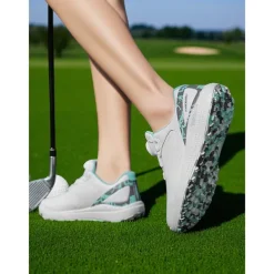 Women's Lightweight Golf Shoes – Modern Sports Trainers with Pink Accents for Daily Golf Practice and Summer Outdoor Activities