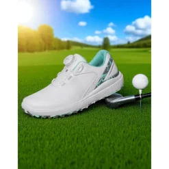 Women's Lightweight Golf Shoes – Modern Sports Trainers with Pink Accents for Daily Golf Practice and Summer Outdoor Activities
