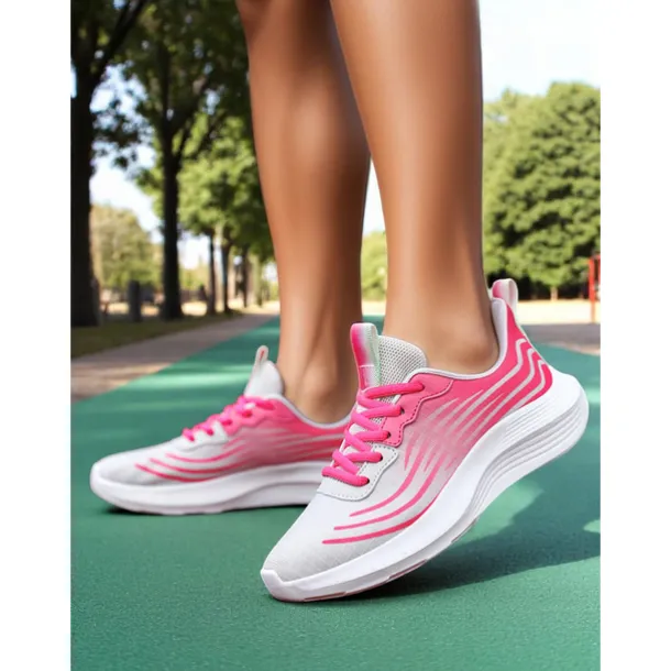 Women's Lightweight Running Shoes - Green Accents with Breathable Mesh, Ideal for Sports and Active Outdoor Workouts