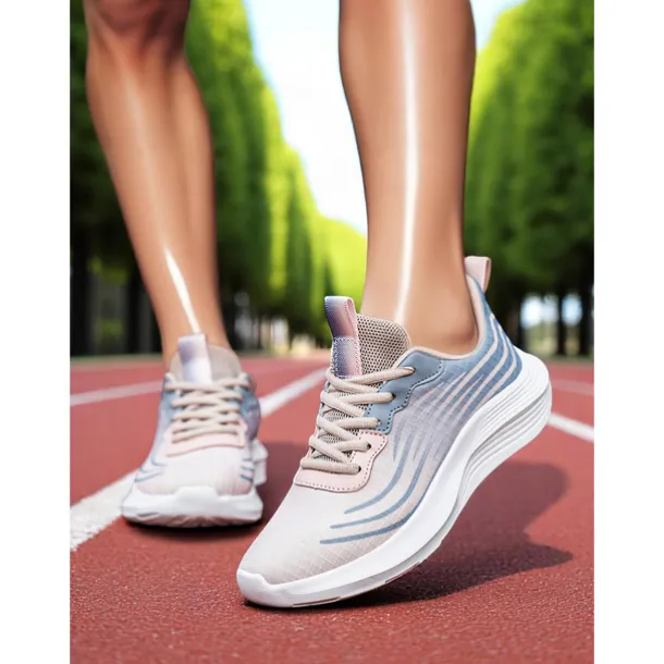 Women's Lightweight Running Shoes - Green Accents with Breathable Mesh, Ideal for Sports and Active Outdoor Workouts