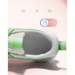 Women's Lightweight Running Shoes - Green Accents with Breathable Mesh, Ideal for Sports and Active Outdoor Workouts