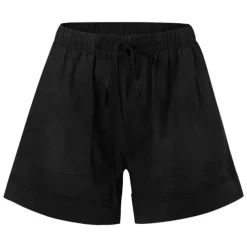 Women's Linen-Inspired Shorts Drawstring Pocket Plain Daily Regular Summer Green Black Pink Orange Red