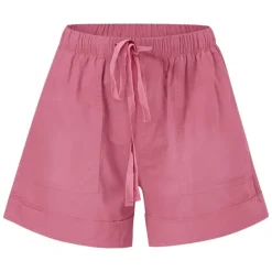 Women's Linen-Inspired Shorts Drawstring Pocket Plain Daily Regular Summer Green Black Pink Orange Red