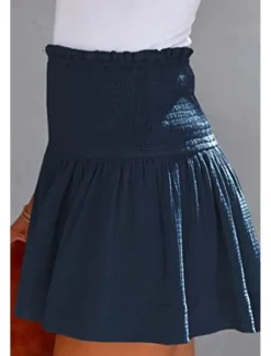 Women's Linen-Inspired Shorts Shorts Slacks Streetwear Casual Short Natural Plain Elastic Waist Comfy Outdoor Comfortable Street Daily Wear Almond Grey Black Pink Summer Regular Fit