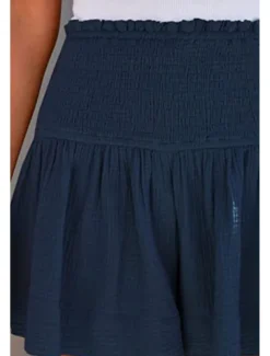 Women's Linen-Inspired Shorts Shorts Slacks Streetwear Casual Short Natural Plain Elastic Waist Comfy Outdoor Comfortable Street Daily Wear Almond Grey Black Pink Summer Regular Fit