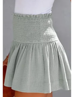 Women's Linen-Inspired Shorts Shorts Slacks Streetwear Casual Short Natural Plain Elastic Waist Comfy Outdoor Comfortable Street Daily Wear Almond Grey Black Pink Summer Regular Fit