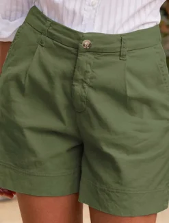 Women's Linen-Inspired Shorts Shorts Slacks Streetwear Casual Short Natural Plain Zipper Pocket Buckle Breathability Soft Comfortable Micro-elastic Street Going out Navy Black White Khaki Summer