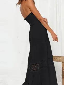 Women's Long Dress Maxi Dress Casual Dress Chiffon Dress Summer Dress Elegant Stylish Casual Vacation Daily Beach Regular Fit Plain Sleeveless Halter Neck Black White Yellow Green Summer