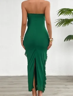 Women's Long Dress Maxi Dress White Dress Prom Dress Party Dress Cocktail Dress Fashion Modern Festival Dress Wedding Party Special Occasion Regular Fit Plain Sleeveless Strapless White Pink Blue