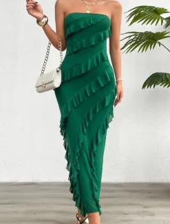 Women's Long Dress Maxi Dress White Dress Prom Dress Party Dress Cocktail Dress Fashion Modern Festival Dress Wedding Party Special Occasion Regular Fit Plain Sleeveless Strapless White Pink Blue