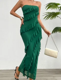 Women's Long Dress Maxi Dress White Dress Prom Dress Party Dress Cocktail Dress Fashion Modern Festival Dress Wedding Party Special Occasion Regular Fit Plain Sleeveless Strapless White Pink Blue