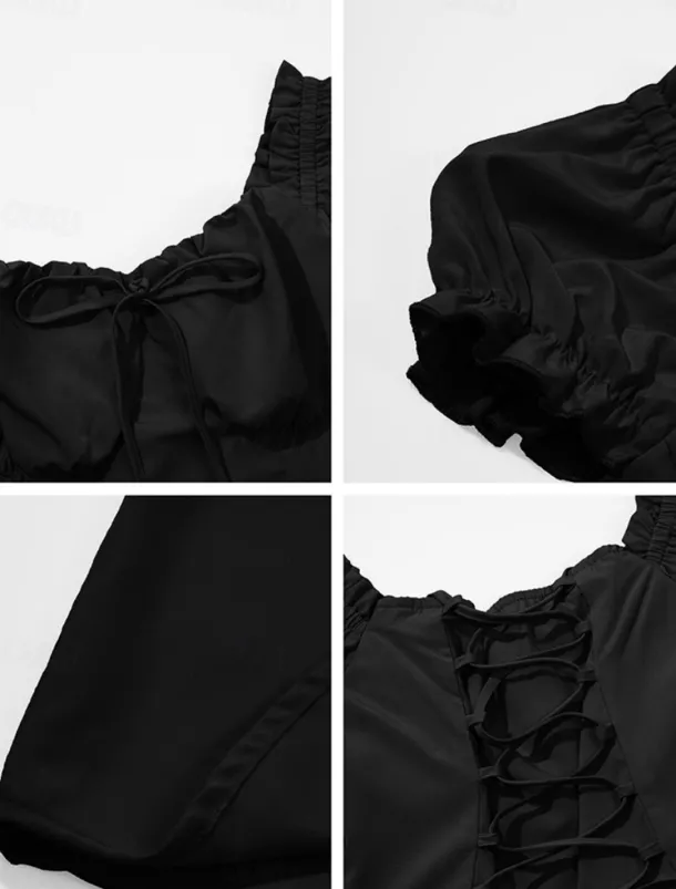 Women's Long Dress Maxi Dress White Dress Casual Dress Swing Dress Summer Dress Fashion Modern Elegant Dress Daily Date Weekend Regular Fit Plain Short Sleeve Square Neck Black White Yellow Navy Blue