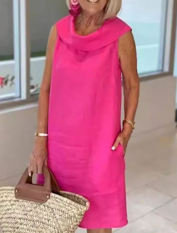 Women's Long Dress Maxi Dress Cotton Linen Dresses Casual Dress Elegant Stylish Basic Vacation Party Work Regular Fit Plain Sleeveless Shirt Collar Black Yellow Pink Blue Summer Spring