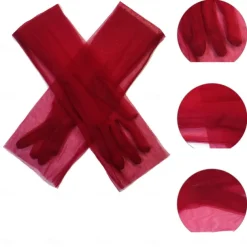 Women's Long Stretchy Mesh Tulle Sheer Gloves Costume Wedding Opera Halloween Party 1920's Dance Gloves