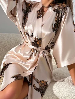 Women's Loungewear Luxury Animal Home Champagne Summer Spring