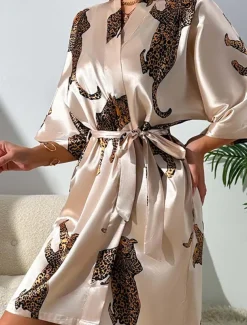 Women's Loungewear Luxury Animal Home Champagne Summer Spring
