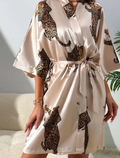 Women's Loungewear Luxury Animal Home Champagne Summer Spring