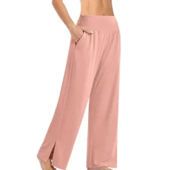 Women's Loungewear Pants Pure Color Sport Simple Comfort Home Daily Vacation Long Pant Pocket Summer Spring