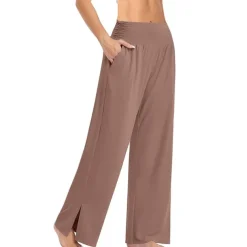Women's Loungewear Pants Pure Color Sport Simple Comfort Home Daily Vacation Long Pant Pocket Summer Spring
