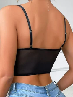 Women's Loungewear Pure Color Corsets Carnival Party Valentine's Day Breathable Straps Sleeveless Lace Backless Summer Spring Home Outfits