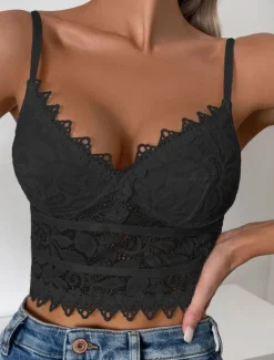 Women's Loungewear Pure Color Corsets Carnival Party Valentine's Day Breathable Straps Sleeveless Lace Backless Summer Spring Home Outfits