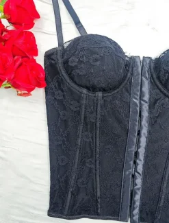 Women's Loungewear Pure Color Corsets Carnival Party Valentine's Day Breathable Straps Sleeveless Lace Backless Summer Spring Home Outfits