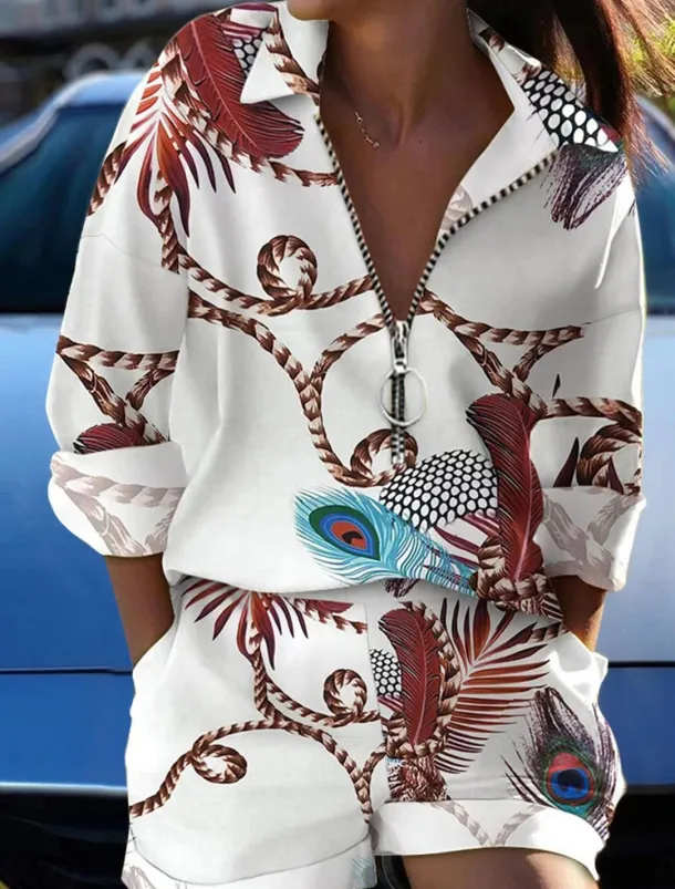 Women's Loungewear Sets Butterfly Letter Fashion Casual Street Date Airport Breathable Lapel Short Sleeve Shorts Summer Spring