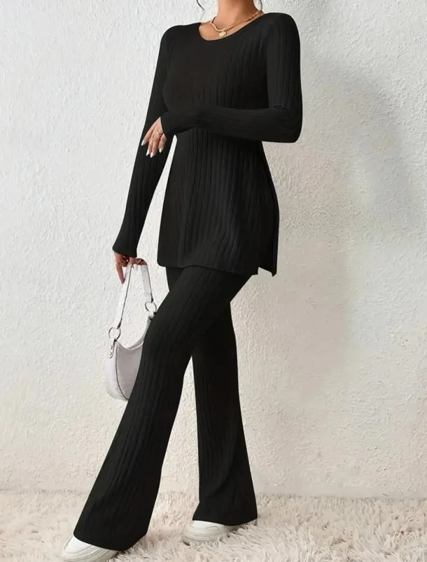 Women's Loungewear Sets Pure Color Fashion Comfort Soft Home Daily Bed Breathable Crew Neck Long Sleeve Sweater Pant Fall Winter Home Outfits