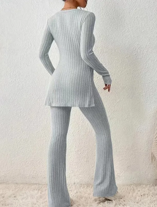 Women's Loungewear Sets Pure Color Fashion Comfort Soft Home Daily Bed Breathable Crew Neck Long Sleeve Sweater Pant Fall Winter Home Outfits