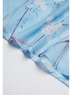 Women's Maxi Dress A Line Dress Elegant Daily Date Regular Fit Floral V Neck Blue Summer