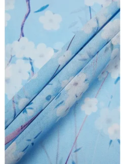 Women's Maxi Dress A Line Dress Elegant Daily Date Regular Fit Floral V Neck Blue Summer